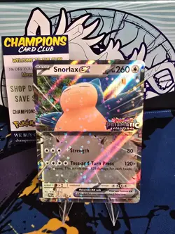 Pokemon TCG Snorlax ex 076/131 Prismatic Evolutions Stamp Stamped Promo Card -NM - Image 1