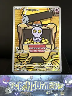 Pokemon Card Gimmighoul 198/182 Paradox Rift Illustration Rare Near Mint - Image 1