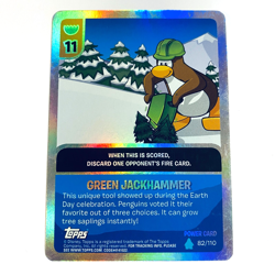 Disney Topps Club Penguin TCG Card: Green Jackhammer 82/110 Holo / Foil LP - Image 1