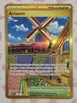 Pokemon Card Artazon 229/197 Obsidian Flames Gold Secret Rare - Image 1