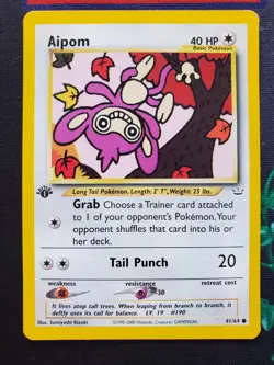 Aipom 41/64 - 2000 Neo Revelation First Edition WOTC Vintage Pokemon Card - MP - Image 2