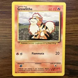 Pokemon Card Base Set Italian Growlithe 28/102. Vintage - Image 1