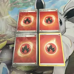 Pokemon TCG 200 Fire Energy Card Lot - MINT Bulk for Deck Building & Crafts! - Image 1