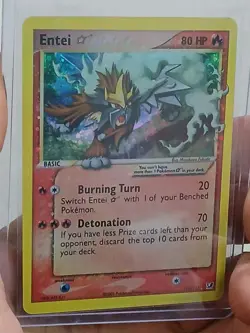 Pokemon Entei Gold Star 113/115 DiY Placeholder Card Holo - Ex Unseen Forces NM+ - Image 3