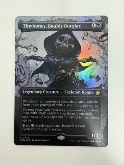 Tinybones Bauble Burglar Foil Borderless Alternate MTG Magic Card NM Mint FDN - Image 1