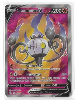 Chandelure V 247/264 2021 Fusion Strike Pokemon Card TCG Ultra Rare Full Art NM - Image 1