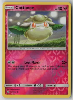 Cottonee 147/236 Pokemon TCG Cosmic Eclipse Reverse Holo Card (Near Mint) NM 1 - Image 1