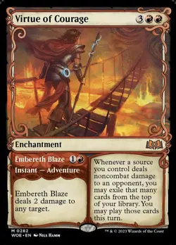 1 x Virtue of Courage // Embereth Blaze - Showcase - Wilds of Eldraine - NM-Mint - Image 1
