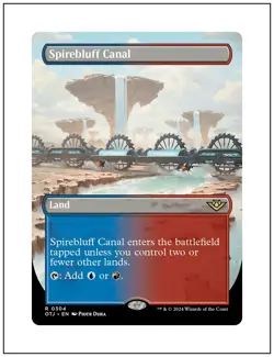1x Spirebluff Canal, Borderless Art, Magic the Gathering MTG NM - Image 1