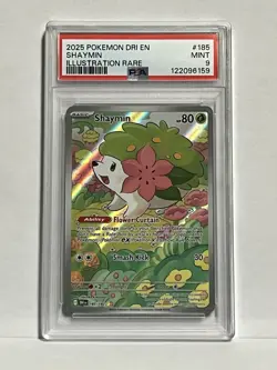 Pokemon TCG 2025 Destined Rivals Shaymin #185 Illustration Rare PSA 9 - Image 1