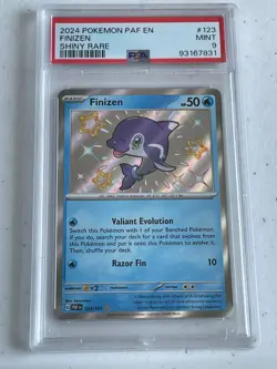 MINT SHINY RARE Finizen HOLO! PSA 9! 2024 Pokemon Paldean Fates #123/091 - Image 1