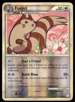 2010 Pokemon HeartGold & SoulSilver Furret English #21 Stage 1/Reverse Holo - Image 1