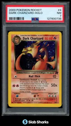 2000 POKEMON TEAM ROCKET #4/82 DARK CHARIZARD HOLO PSA 7 - Image 1