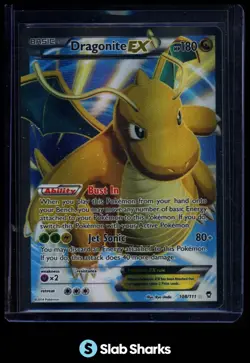 2014 POKEMON XY FURIOUS FISTS #108 DRAGONITE EX ULTRA RARE - Image 1