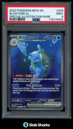 2023 POKEMON MEW EN #200/165 BLASTOISE EX SPECIAL ILLUSTRATION RARE PSA 9 - Image 1