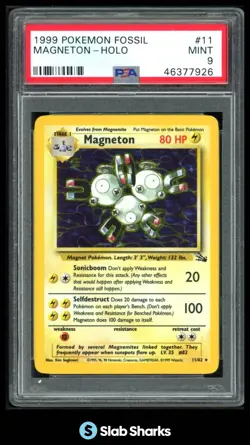 1999 POKEMON FOSSIL #11/62 MAGNETON HOLO PSA 9 - Image 1