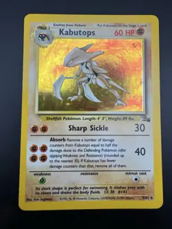Kabutops 9/62 Holo Rare Pokemon Fossil Unlimited WOTC Vintage 1999 - Image 3