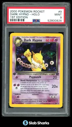 2000 POKEMON TEAM ROCKET 1ST EDITION #9/82 DARK HYPNO HOLO PSA 9 - Image 1