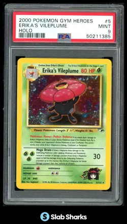 2000 POKEMON GYM HEROES #5/132 ERIKA'S VILEPLUME HOLO PSA 9 - Image 1