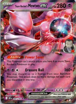 Team Rocket's Mewtwo ex 081/182 NM Double Rare Destined Rivals Pokemon TCG - Image 1