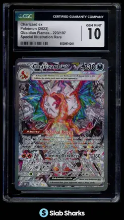 2023 POKEMON OBF EN #223/197 CHARIZARD EX SPECIAL ILLUSTRATION RARE CGC 10 - Image 1