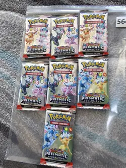 Pokemon Cards Prismatic Evolutions Sealed Booster Pack x7 - Image 1
