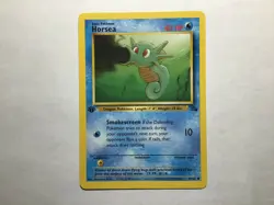Horsea 49/62 and Seadra 42/62 First 1st Edition Pokemon Cards Fossil Near Mint - Image 3