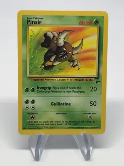 Pinsir 29/130 - Rare - Vintage 2000 English Base Set 2 Pokemon Card - LP - Image 1