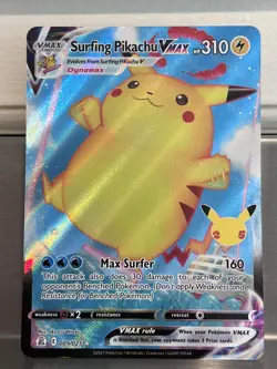 Surfing Pikachu VMAX 009/025 Celebrations Full Art Ultra Rare Pokemon Card NM - Image 1
