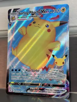 Surfing Pikachu VMAX 009/025 Celebrations Full Art Ultra Rare Pokemon Card NM - Image 2