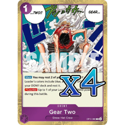 4X Gear Two OP11-080 Rare A Fist of Divine Speed NM One Piece Card Game - Image 1