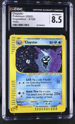 CGC 8.5 Cloyster 2002 Expedition 8/165 Holo Pokemon Card - Image 1