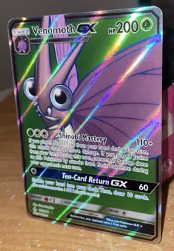 Venomoth GX 193/214 Unbroken Bonds NM Full Art Ultra Rare Pokemon Card 2019 - Image 2