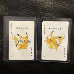 Pikachu Pokemon Gold Playing Card Joker #025A #025B Poker Set of 2 2000 - Image 1