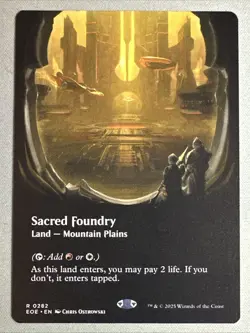 MTG / Sacred Foundry / EOE / #282 / Regular (Borderless) / Rare / NM - Image 1
