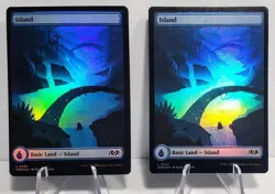 X 2 Island Foil NM-M Wilds of Eldraine Full Art Showcase Foil Basic Land MTG - Image 1