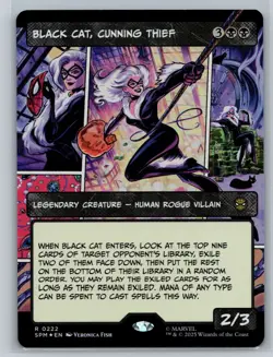 Magic: The Gathering - Spider-Man - Black Cat, Cunning Thief - Borderless Foil - Image 1