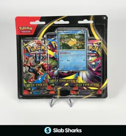 POKEMON TCG MEGA EVOLUTION PSYDUCK PROMO 3 PACK HANGER - Image 1