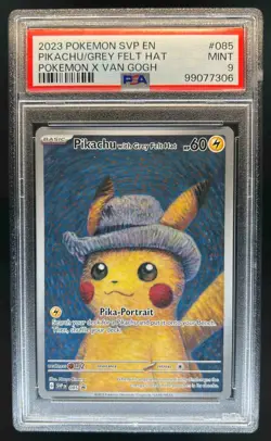 2023 Pokemon X Van Gogh SVP EN Pikachu with Grey Felt Hat Full Art #085 PSA 10 - Image 1