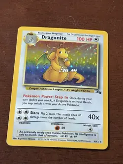 Pokemon Fossil Dragonite HOLO Vintage Rare 4/62 - NM Nice Card!! ???? - Image 3