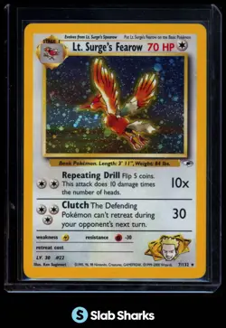 2000 POKEMON GYM HEROES #7/132 LT. SURGE'S FEAROW HOLO - Image 1