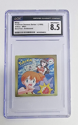 MISTY 1999 Pokemon Stickers Series 1 Artbox Gold Foil Embossed #R01 CGC 8.5 - Image 1