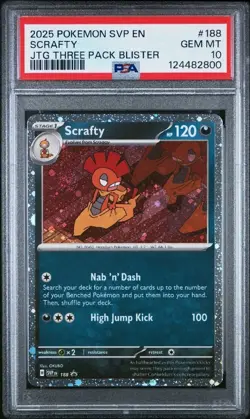 2025 POKEMON SVP EN-SV BLACK STAR PROMO #188 SCRAFTY PSA 10 (LOW POP) - Image 1