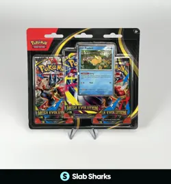 POKEMON TCG MEGA EVOLUTION PSYDUCK PROMO 3 PACK HANGER - Image 1
