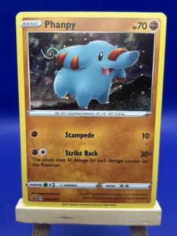 HD SWIRL 🌀 Phanpy SWSH117 Cosmos Holo Rare Sword & Shield Pokemon TCG - Image 2