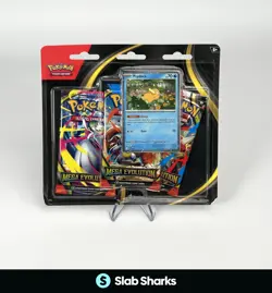 POKEMON TCG MEGA EVOLUTION PSYDUCK PROMO 3 PACK HANGER - Image 1