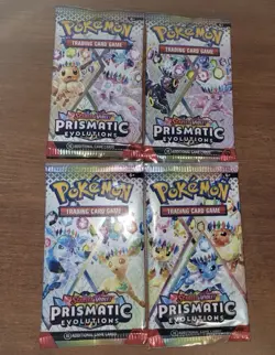 Pokemon TCG Prismatic Evolution Sealed Booster Pack X4 Complete Art Set - Image 1