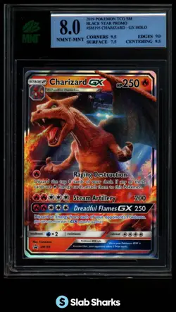 2019 POKEMON BLACK STAR PROMO #SM195 CHARIZARD GX HOLO MNT 8 - Image 1