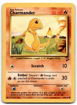 Charmander 2000 Pokemon Base Set 2 Common #69/130 - MP - Image 1