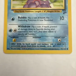 2000 Pokemon Classic - Base Set 2 Squirtle #93 Light Play Bubble TIME! - Image 3